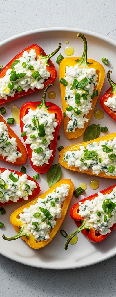 Stuffed Mini Bell Peppers with Ricotta and Herbs