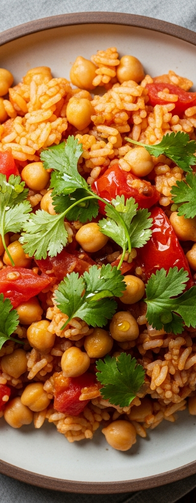 Chickpea and Tomato Rice Skillet