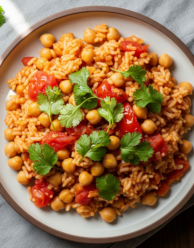 Chickpea and Tomato Rice Skillet