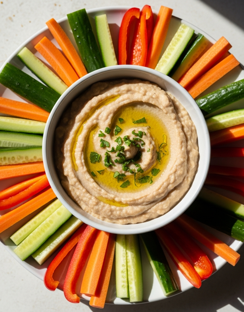 Creamy White Bean Dip with Veg Sticks