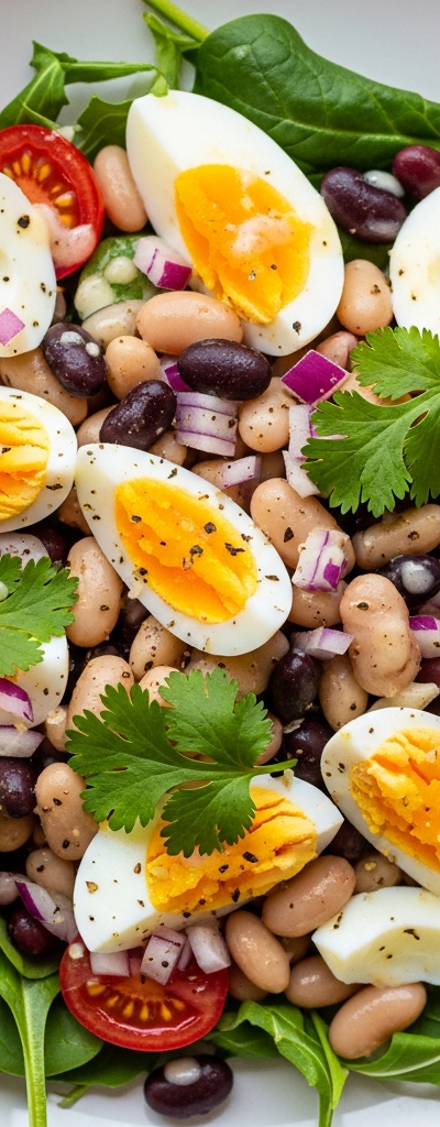 High Protein Egg and Bean Salad Bowl