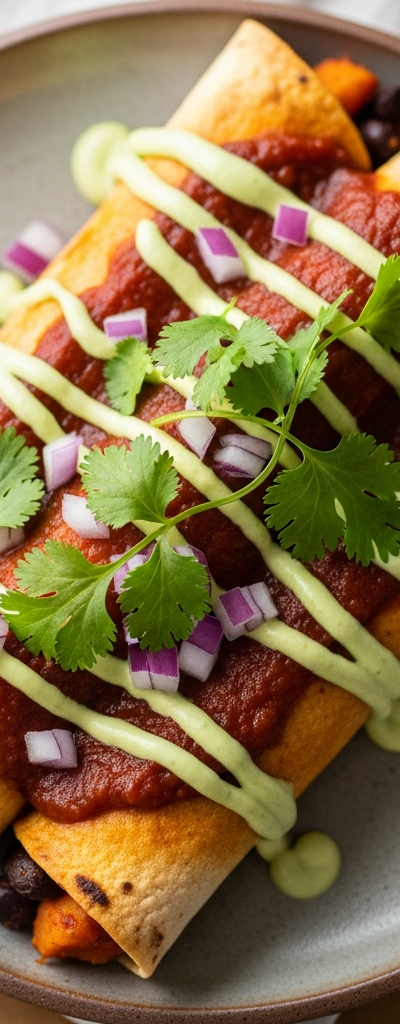 Sweet Potato and Black Bean Enchiladas