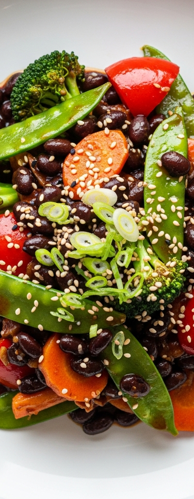 Spicy Black Bean Stir-Fry with Vegetables