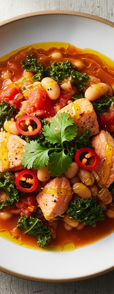 Spicy Salmon and White Bean Stew