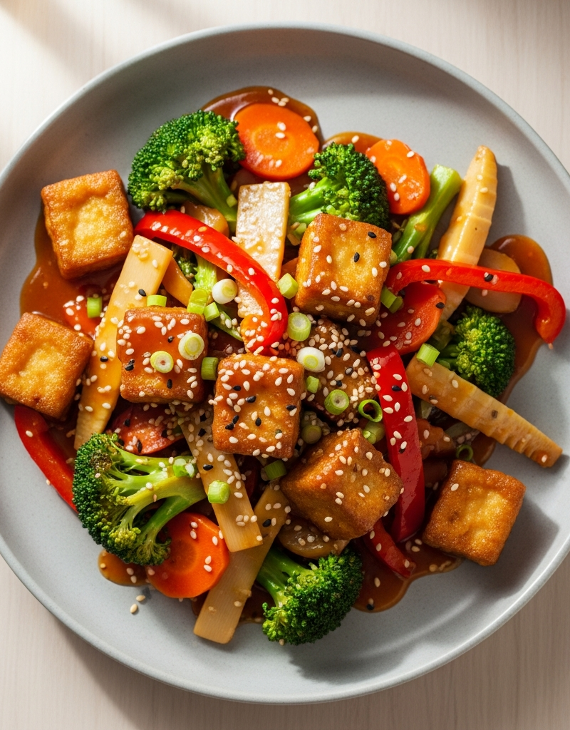 Vegan Sweet and Sour Tofu Stir-Fry