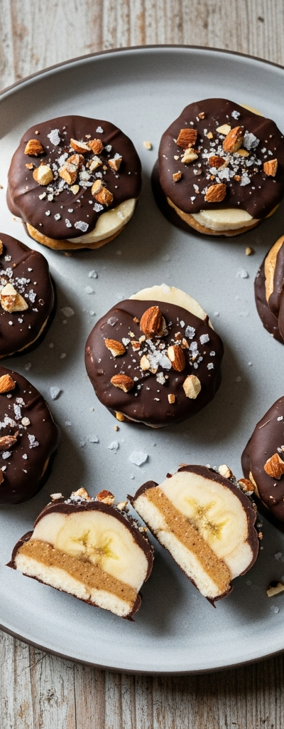Frozen Banana and Almond Butter Bites
