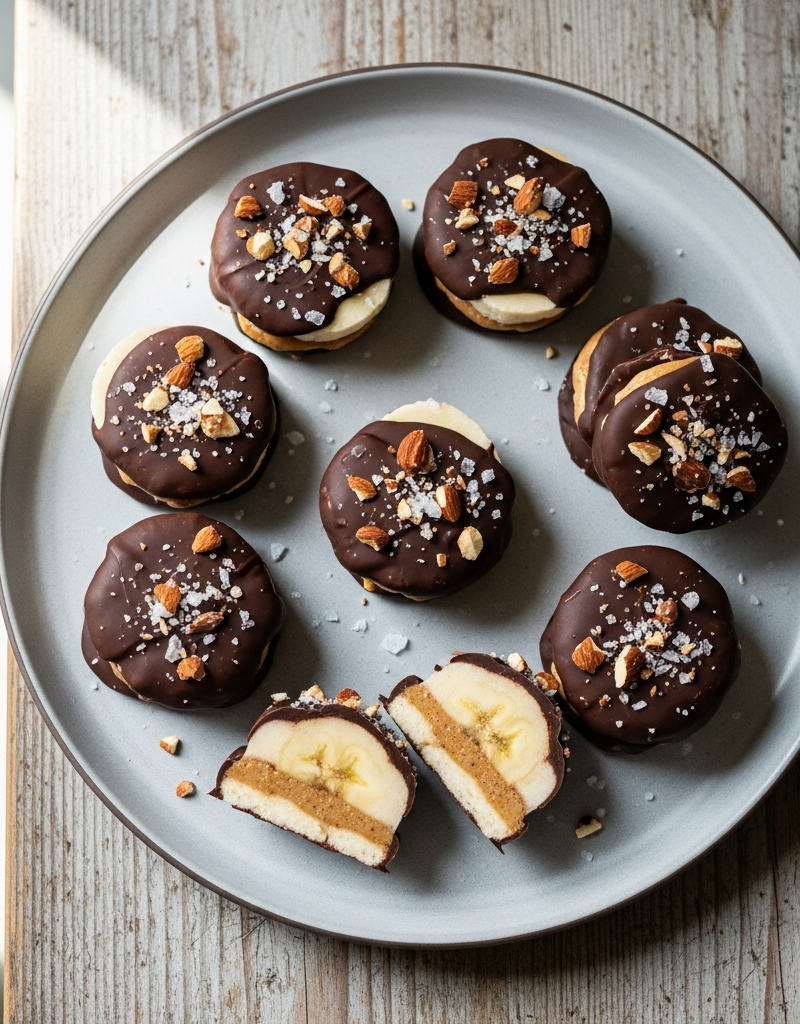 Frozen Banana and Almond Butter Bites