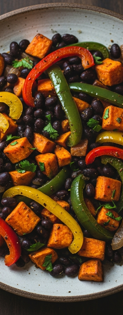 Vegan Sweet Potato and Black Bean Skillet