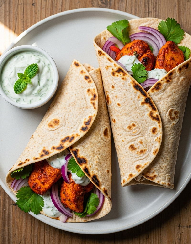 Homemade Chicken Tikka Wraps