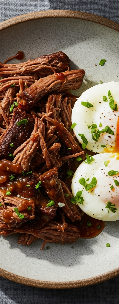 Slow-Cooked Beef and Eggs