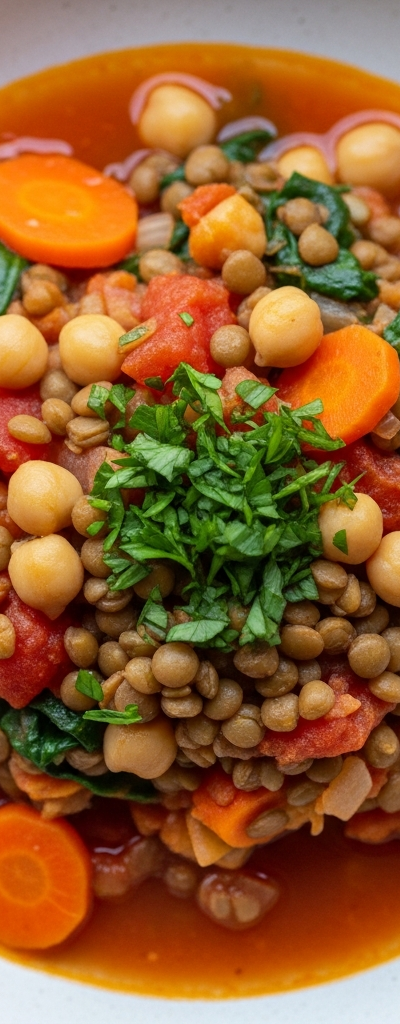 Mediterranean Chickpea and Lentil Stew