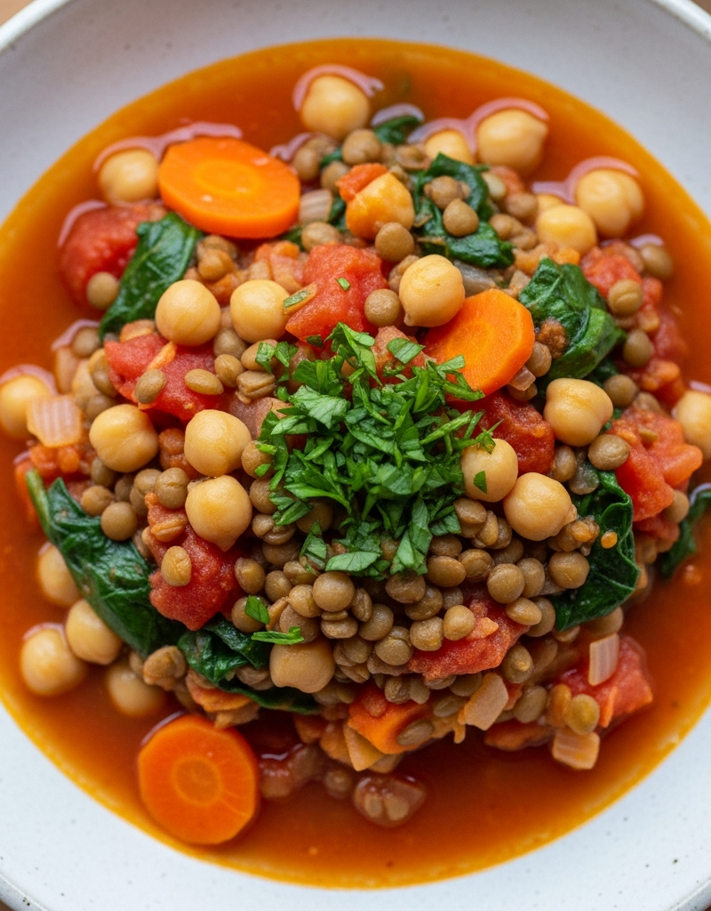 Mediterranean Chickpea and Lentil Stew