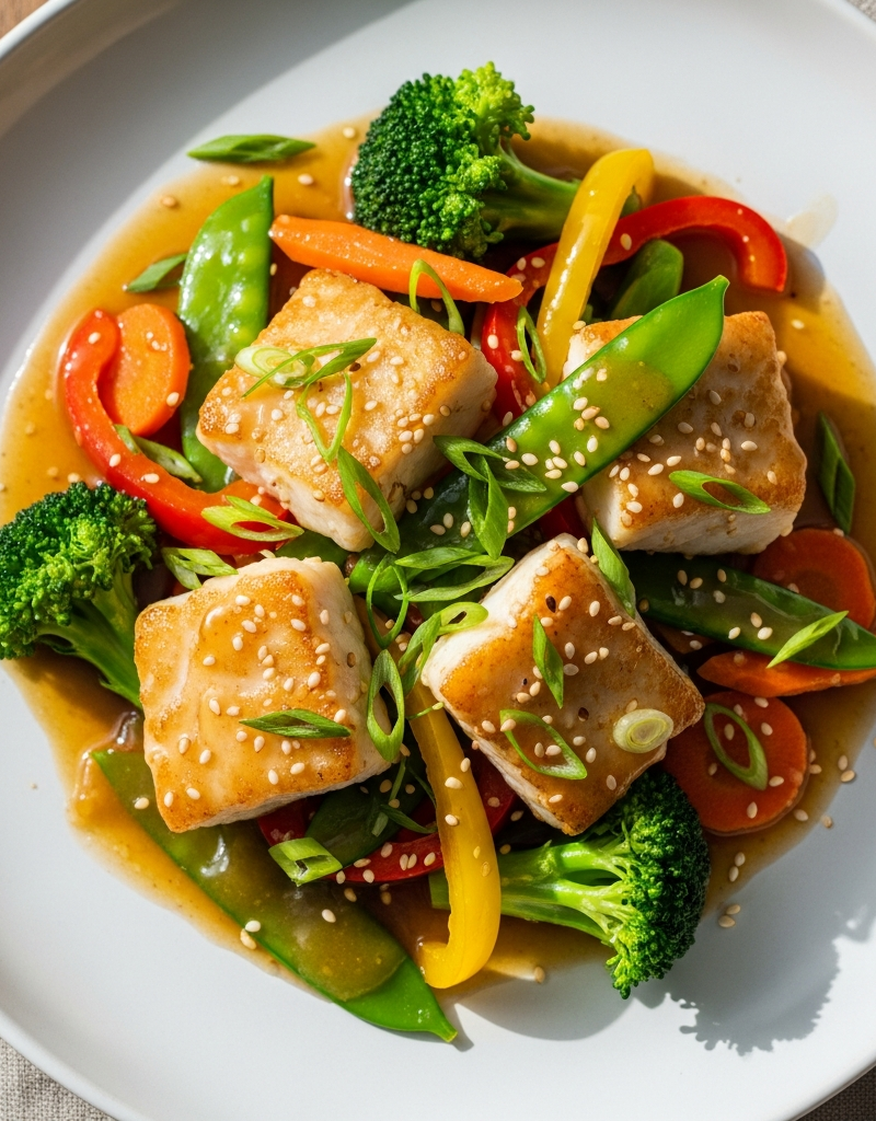 Ginger Garlic Tilapia Stir-Fry