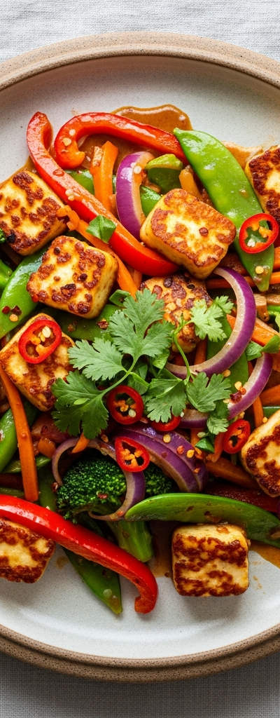 Spicy Halloumi Stir-Fry with Veggies
