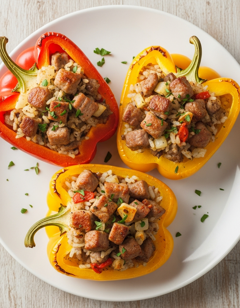 Pork Loin Stuffed Bell Peppers