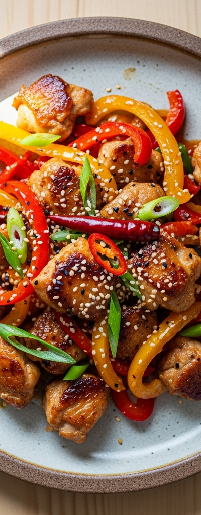 Spicy Chicken Thigh Stir-Fry with Peppers