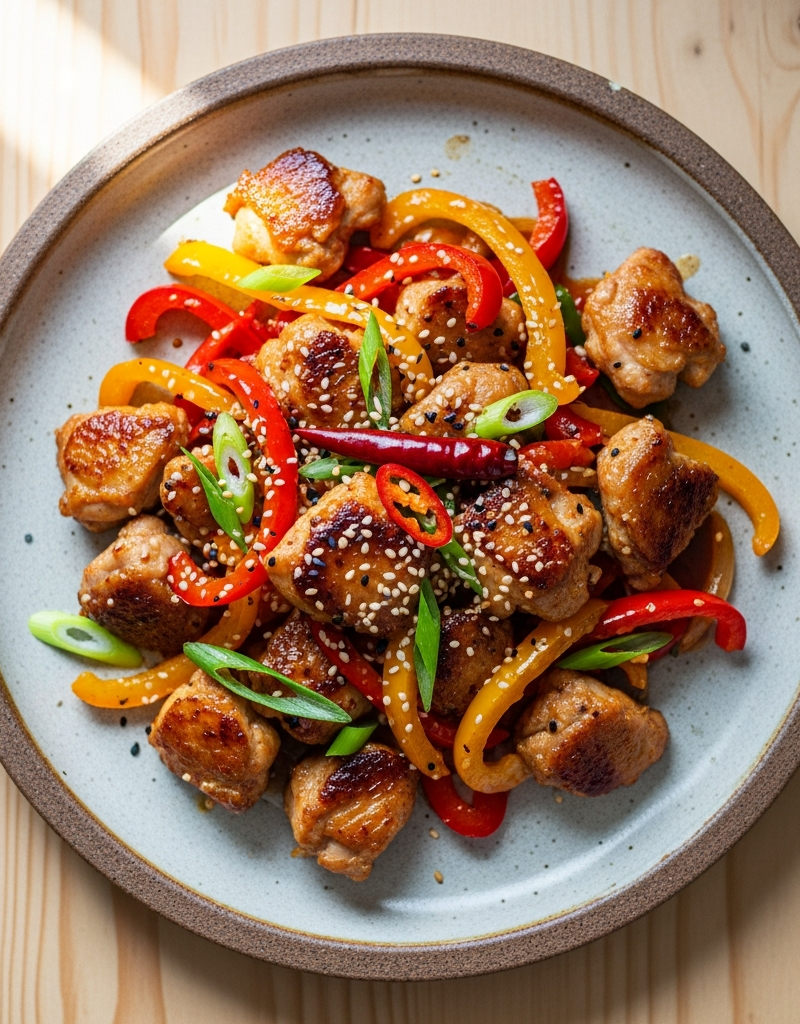 Spicy Chicken Thigh Stir-Fry with Peppers