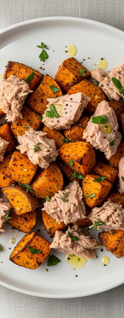 Sweet Potato & Tuna Roasted Chunks