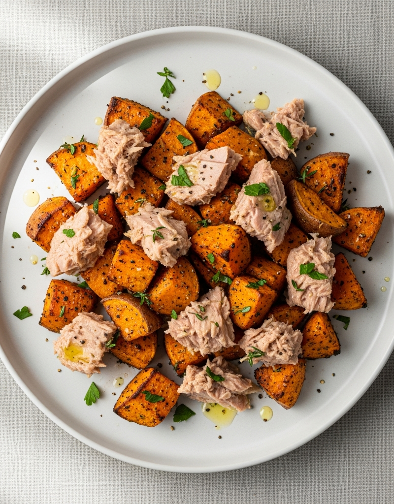 Sweet Potato & Tuna Roasted Chunks