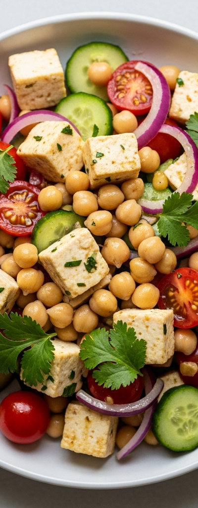 Fresh Paneer and Chickpea Salad