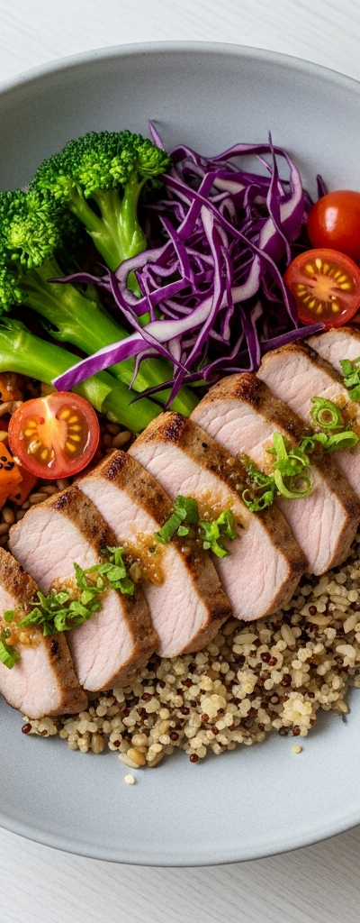 Pork Loin Grain Bowl with Veggies