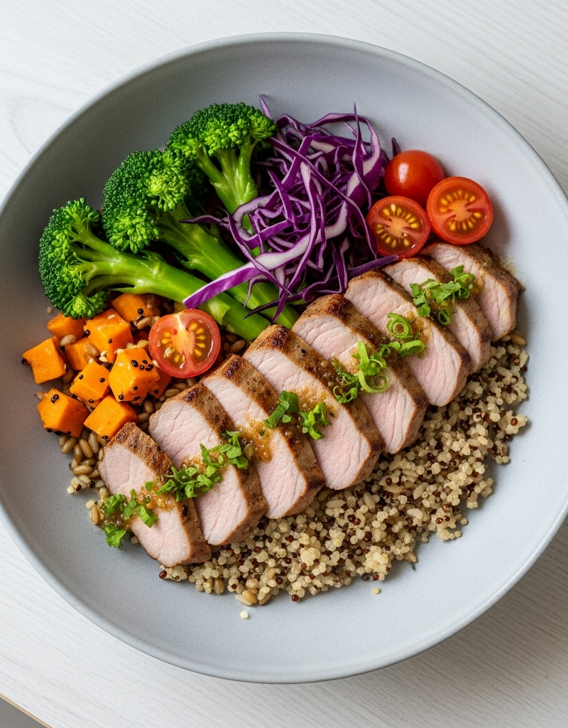 Pork Loin Grain Bowl with Veggies