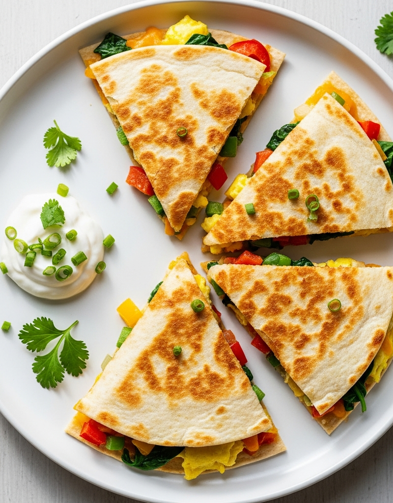 Vegetable and Cheese Breakfast Quesadillas