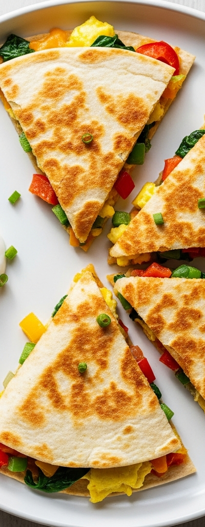Vegetable and Cheese Breakfast Quesadillas