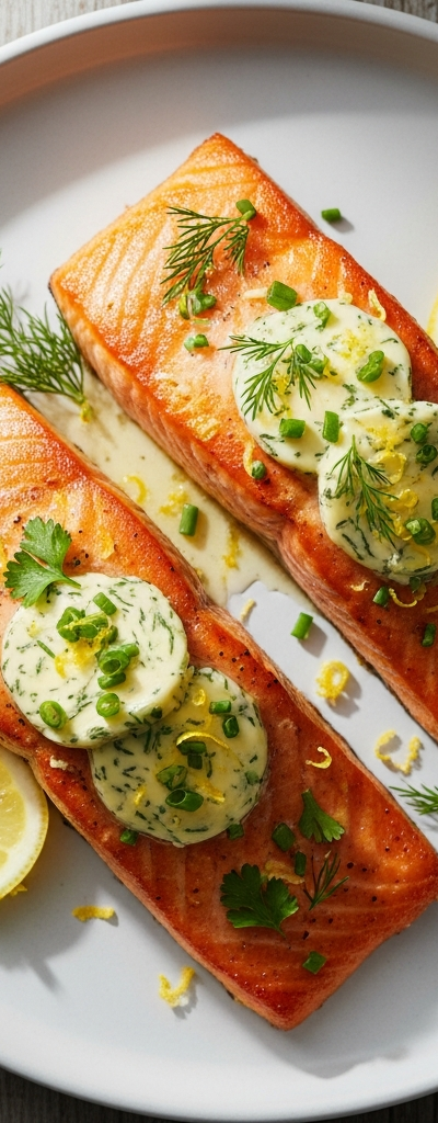 Seared Salmon with Lemon Herb Butter