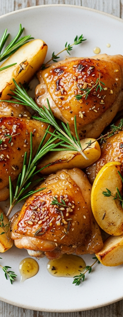 Honey-Glazed Chicken Thighs with Roasted Apples