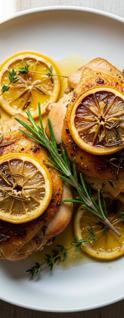 Keto Lemon Herb Baked Chicken Thighs
