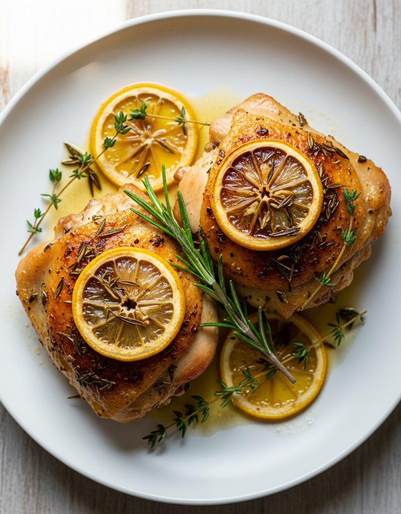 Keto Lemon Herb Baked Chicken Thighs