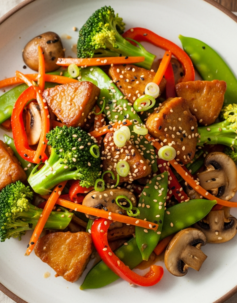 Quick Seitan Stir-Fry with Vegetables