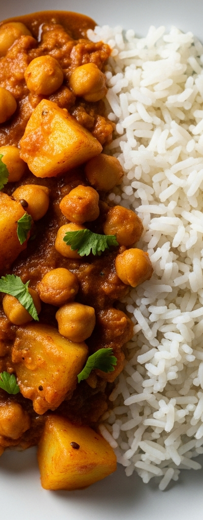 Chickpea and Potato Curry with Rice