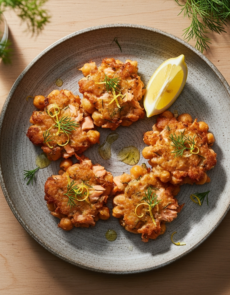 Salmon and Chickpea Fritters