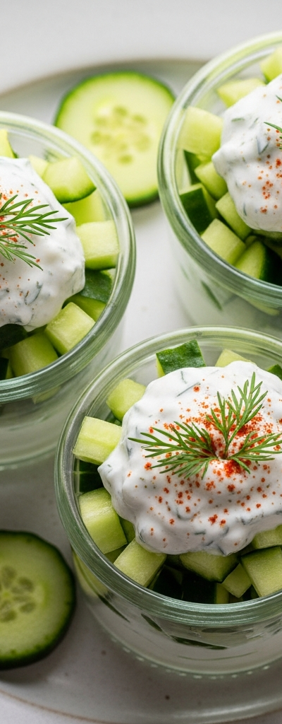 Mediterranean Layered Tzatziki Snack Pots
