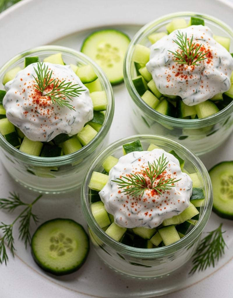 Mediterranean Layered Tzatziki Snack Pots