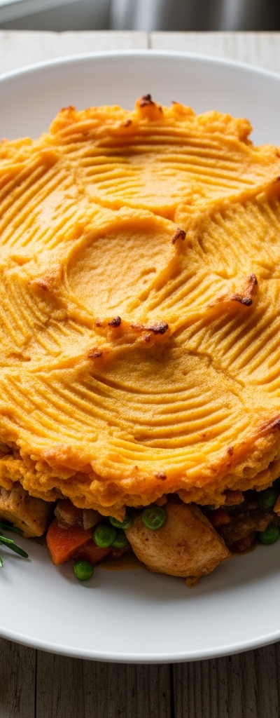 Sweet Potato and Chicken Cottage Casserole