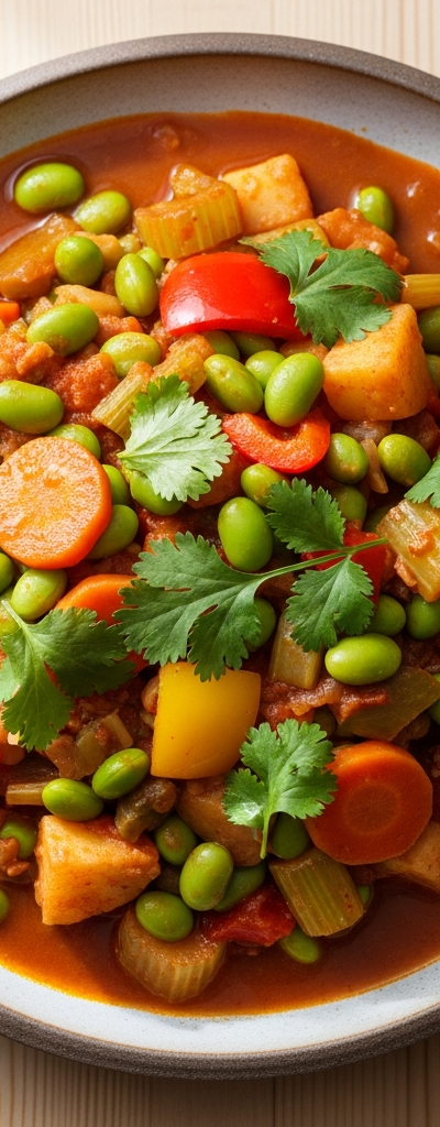 Spicy Edamame and Vegetable Stew