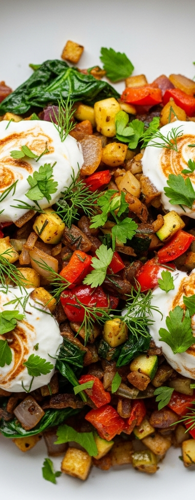 Greek Yogurt Veggie Skillet Hash