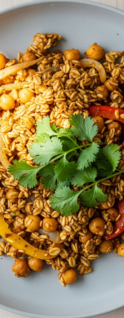 Savory Oat and Chickpea Skillet