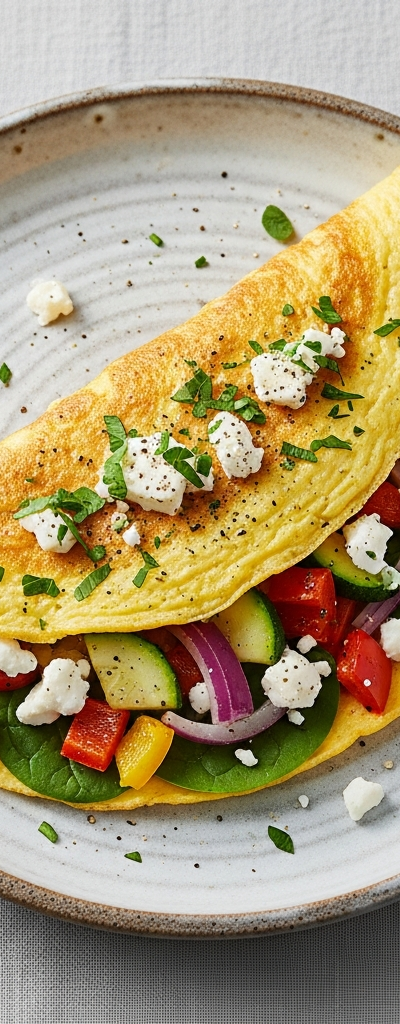 Mediterranean Veggie Omelette