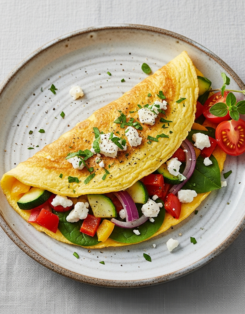 Mediterranean Veggie Omelette