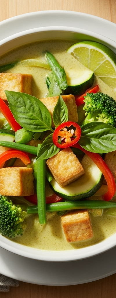Thai Green Curry with Tofu and Vegetables