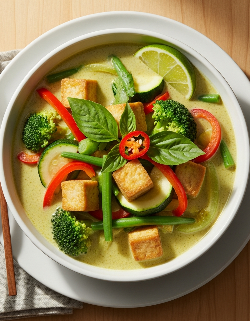 Thai Green Curry with Tofu and Vegetables