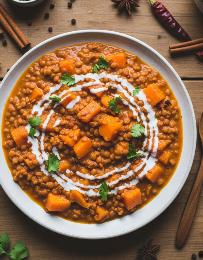 Butternut Squash and Red Lentil Curry