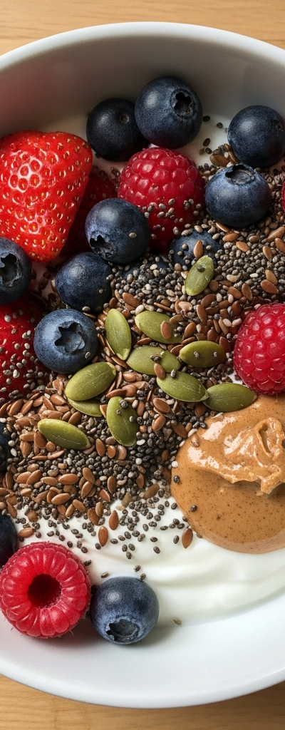 Greek Yogurt Bowl with Berries and Seeds