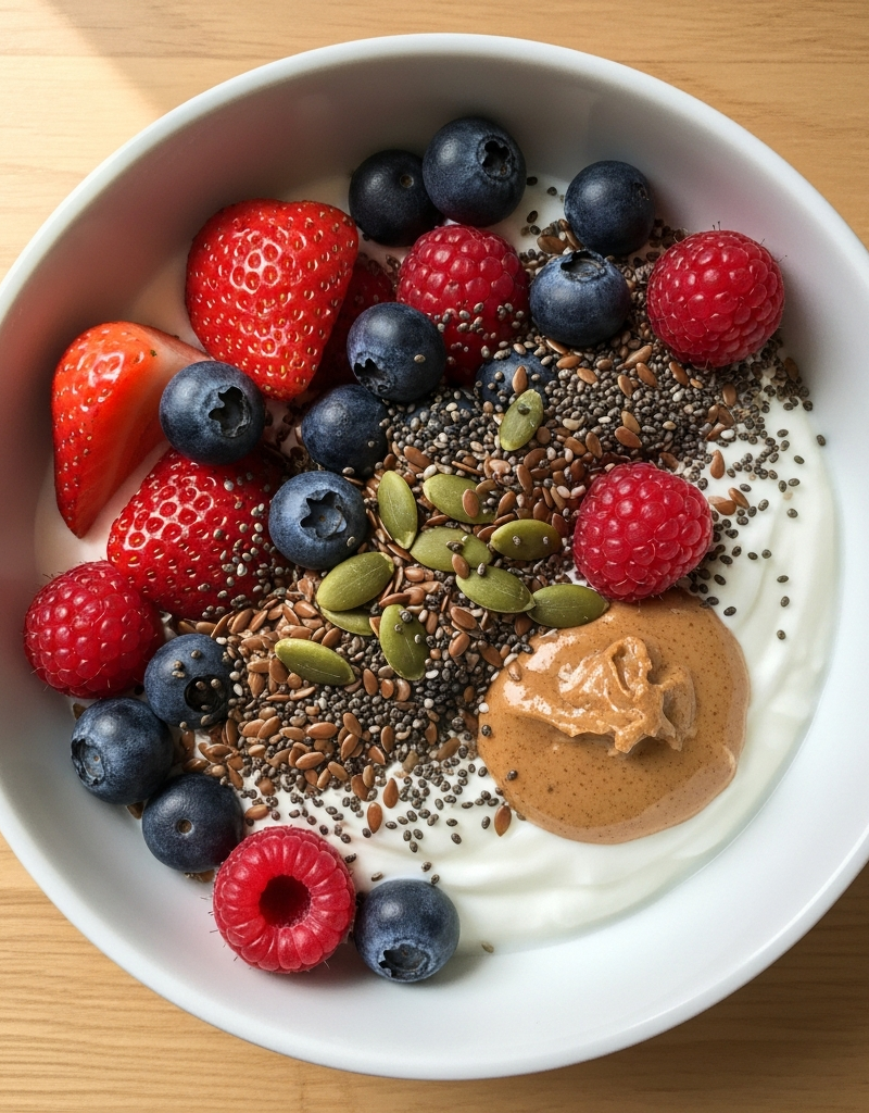 Greek Yogurt Bowl with Berries and Seeds