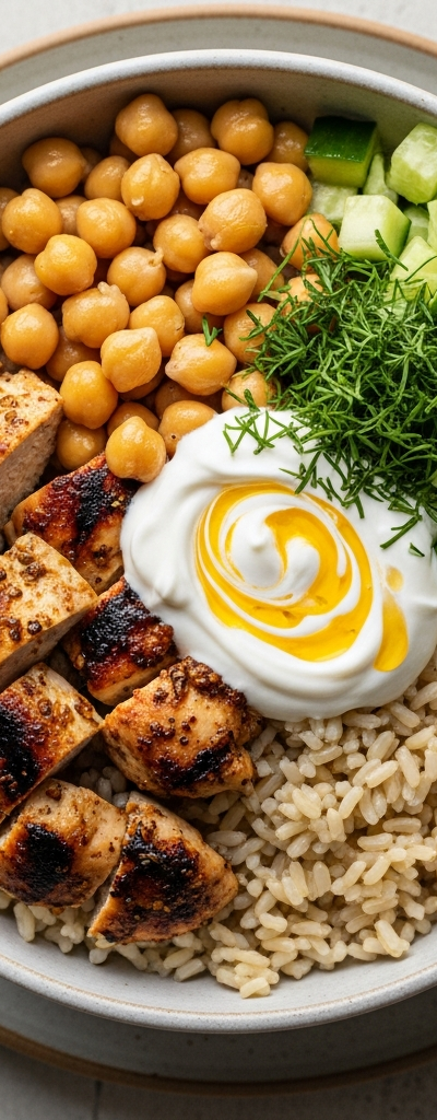 Greek Chicken and Chickpea Bowl