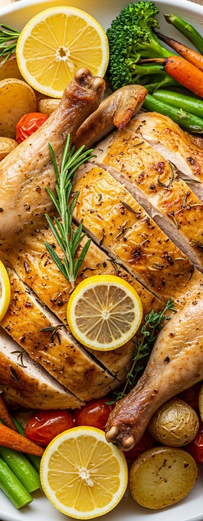 Lemon and Herb Roast Chicken with Vegetables